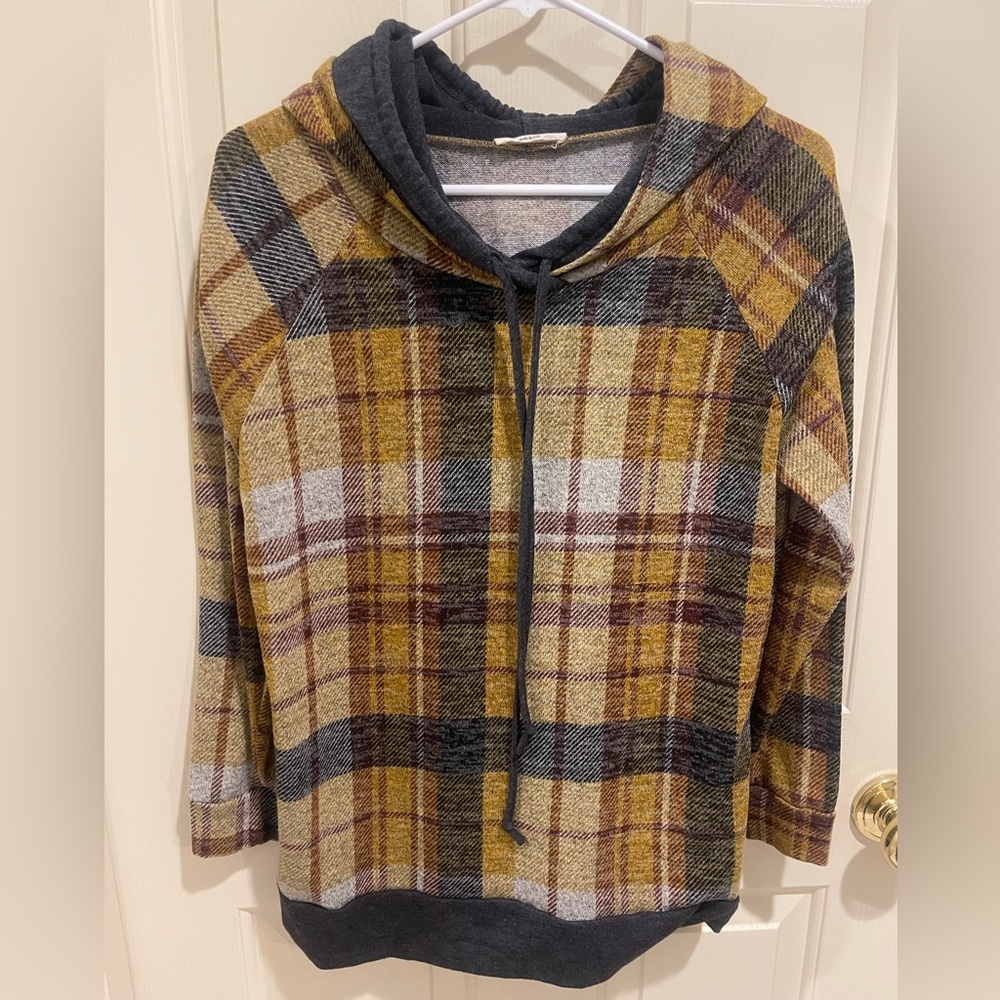 PROMESA Plaid Double Hooded Sweatshirt